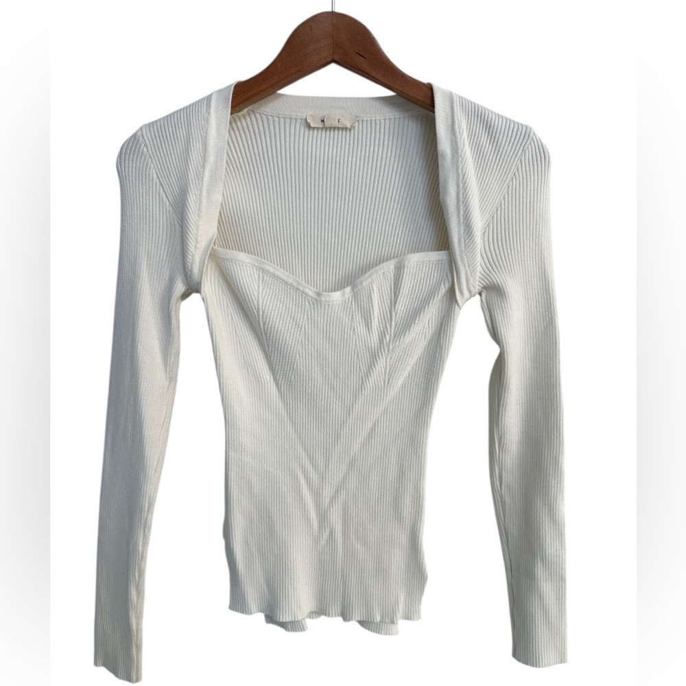 Mable Off-White Ribbed Long Sleeve